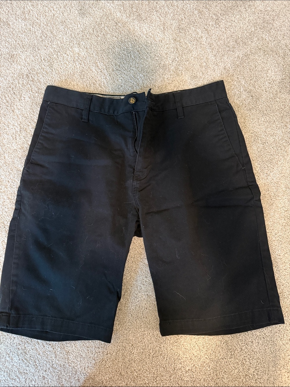 Volcom Men's Black Flat-Front Casual Shorts